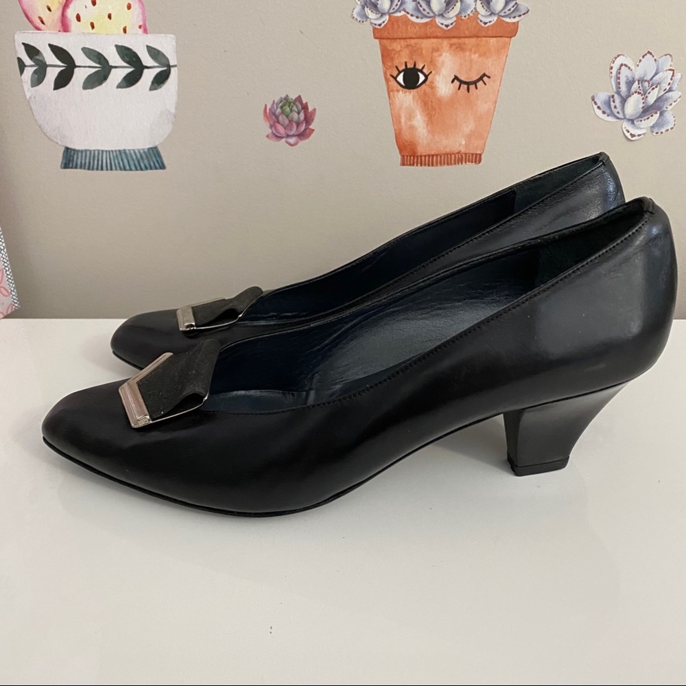💜4/$20 VINTAGE made in Italy Leather Pumps Heels - Picture 3 of 9